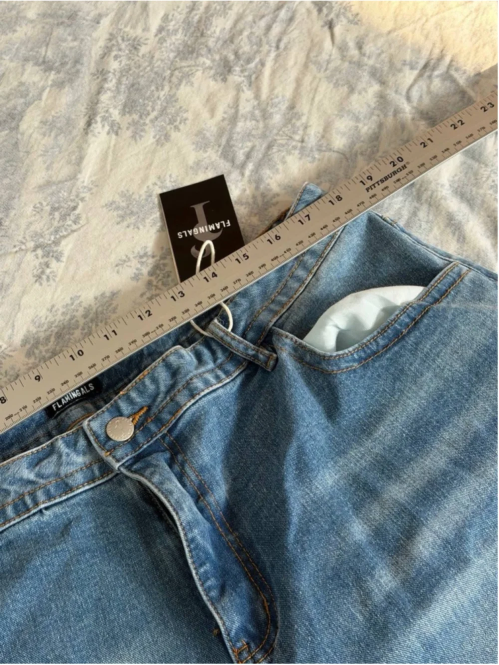 Flamingals Straight Leg Cropped Jeans Mid Waist Denim Pants 3XL